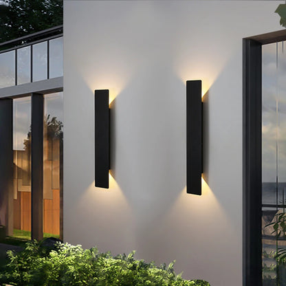 IP65 Waterproof Outdoor LED Wall Lamp — Aluminum Up & Down Light in Black or White, 4 Wattages