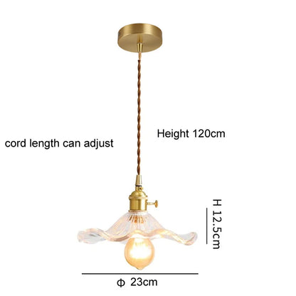 Art Deco Copper Glass Pendant Light — Colorful Edison Ceiling Chandelier for Bedroom, Living Room & Bar