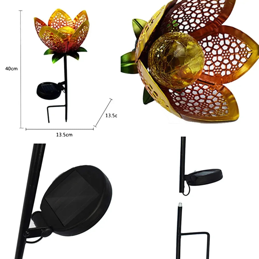 Lotus Solar Garden Lamp — Decorative Outdoor Solar Light for Garden, Courtyard & Pathway