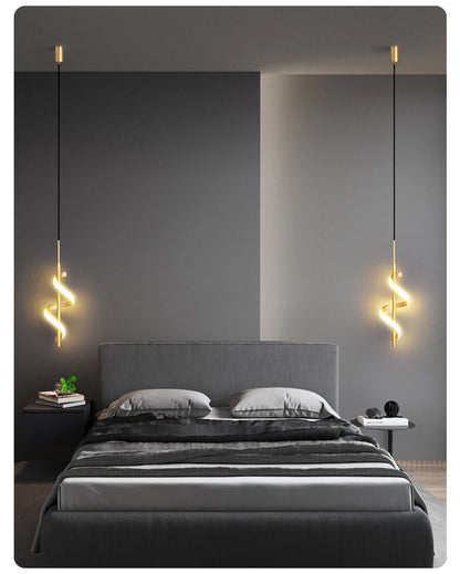 Nordic Copper LED Wall Sconce — 3-Color Switchable Bedside & Living Room Lamp in Black or Gold, 2 Styles