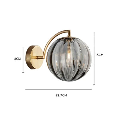 Nordic Stained Glass Ball Wall Lamp — Colorful Bedside & Bathroom Mirror Light in 4 Glass Colors