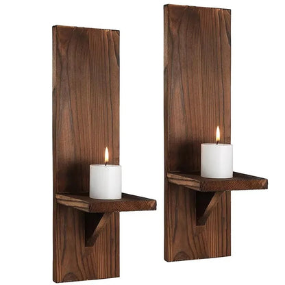 Art Deco Wooden Wall-Mounted Vase Display Rack — Wall Hanging Shelf for Vases, Candles & Home Decor