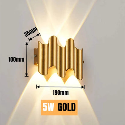 IP65 Waterproof LED Wall Lamp — Up & Down Outdoor & Indoor Light in 3W, 5W or 7W, Black or Gold