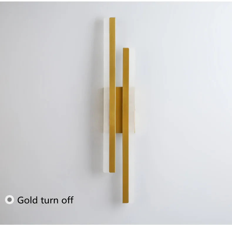 Nordic Dimmable LED Wall Sconce — 3-Color Iron & Acrylic Bedside Lamp in Black or Gold, Left or Right