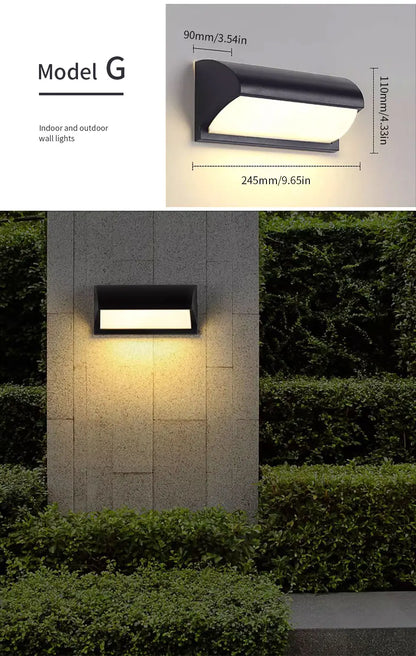 LED Outdoor Wall Lamp with Optional Radar Motion Sensor — IP55 Waterproof in 7 Models & 2 Color Temperatures