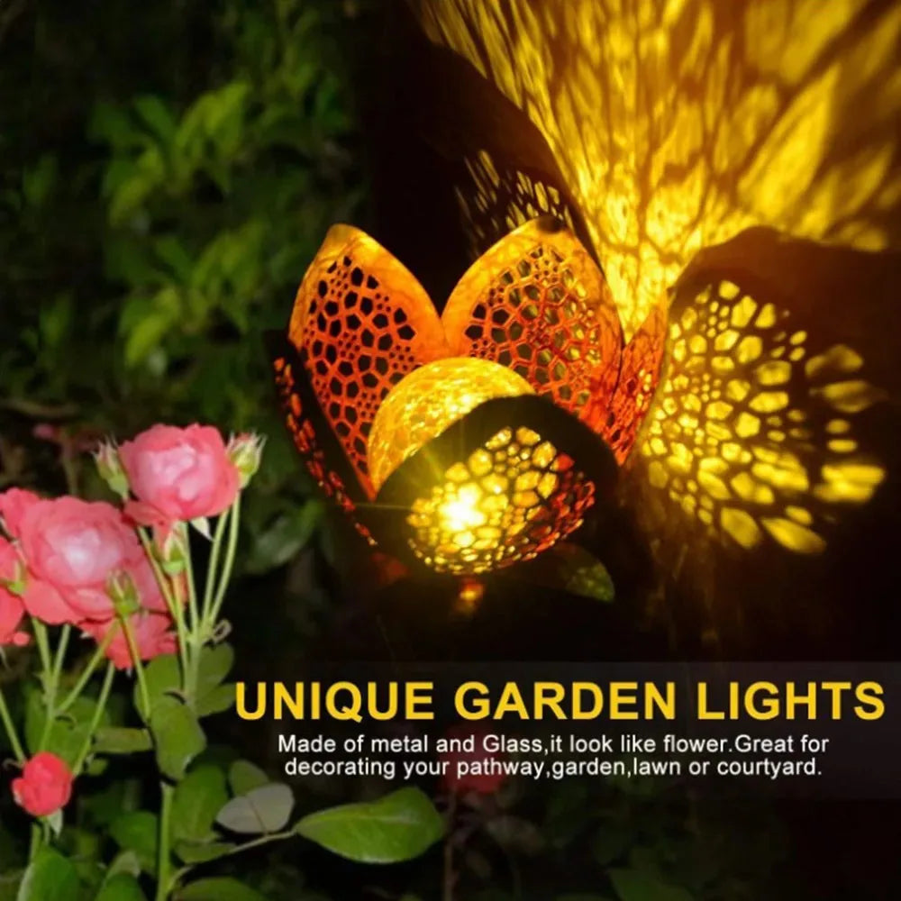 Lotus Solar Garden Lamp — Decorative Outdoor Solar Light for Garden, Courtyard & Pathway