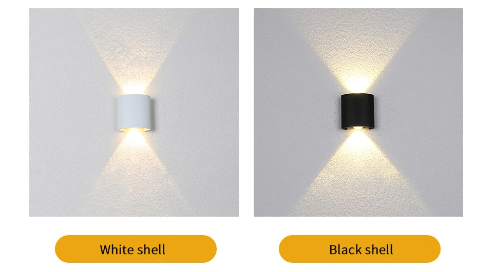 2W LED Wall Lamp — Waterproof Indoor & Outdoor Wall Light in White or Black, 3 Color Temperatures