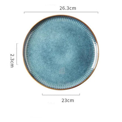 Nordic Kiln Glazed Ceramic Bowl & Plate Collection — Handcrafted Tableware in 10 Styles