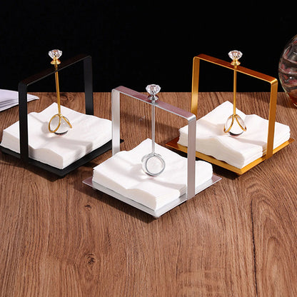 Modern Metal Napkin Holder with Lift Handle — Elegant Square Dispenser for Home & Dining
