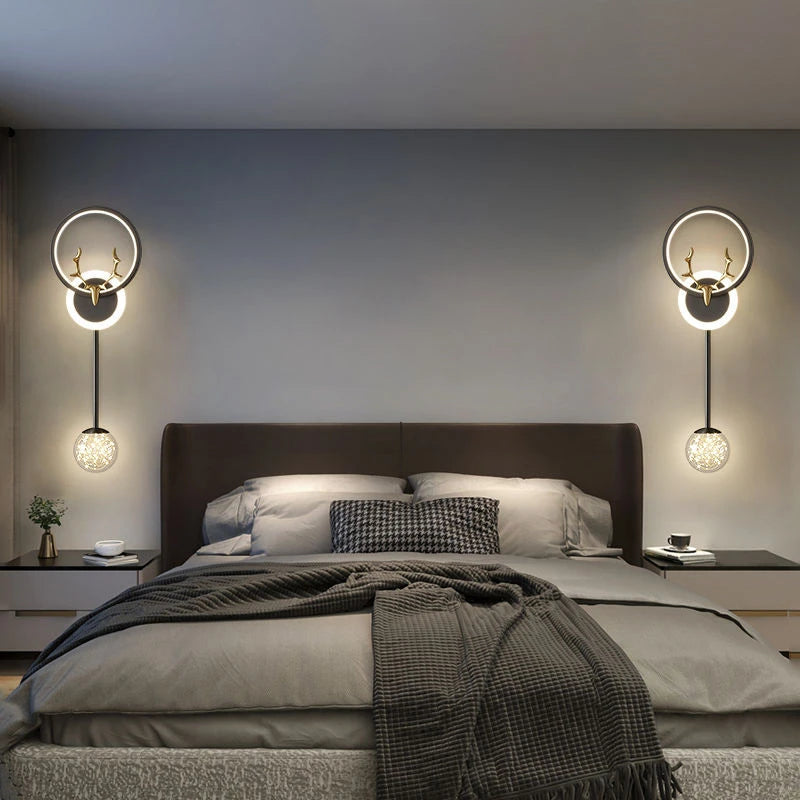 Modern 3-Light Glass Wall Lamp — Touch Switch LED Sconce for Living Room, Bedroom & Dining