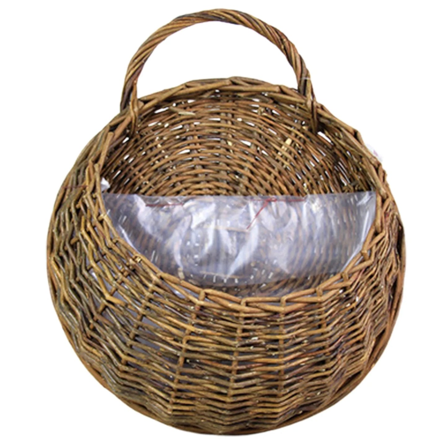 Handmade Wicker Rattan Wall Planter Basket — Natural Hanging Flower Pot for Indoor & Outdoor Garden Decor