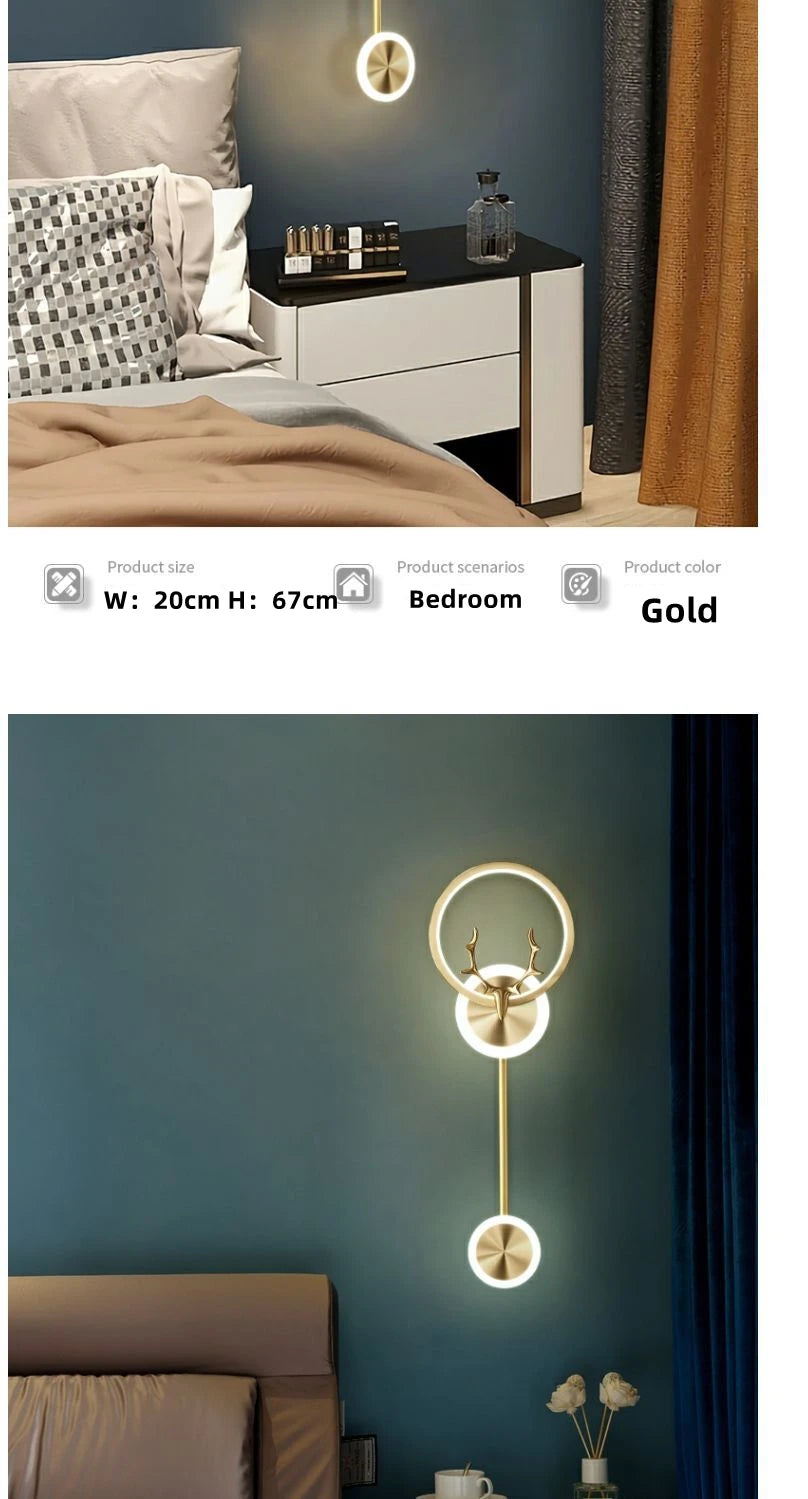 Modern 3-Light Glass Wall Lamp — Touch Switch LED Sconce for Living Room, Bedroom & Dining