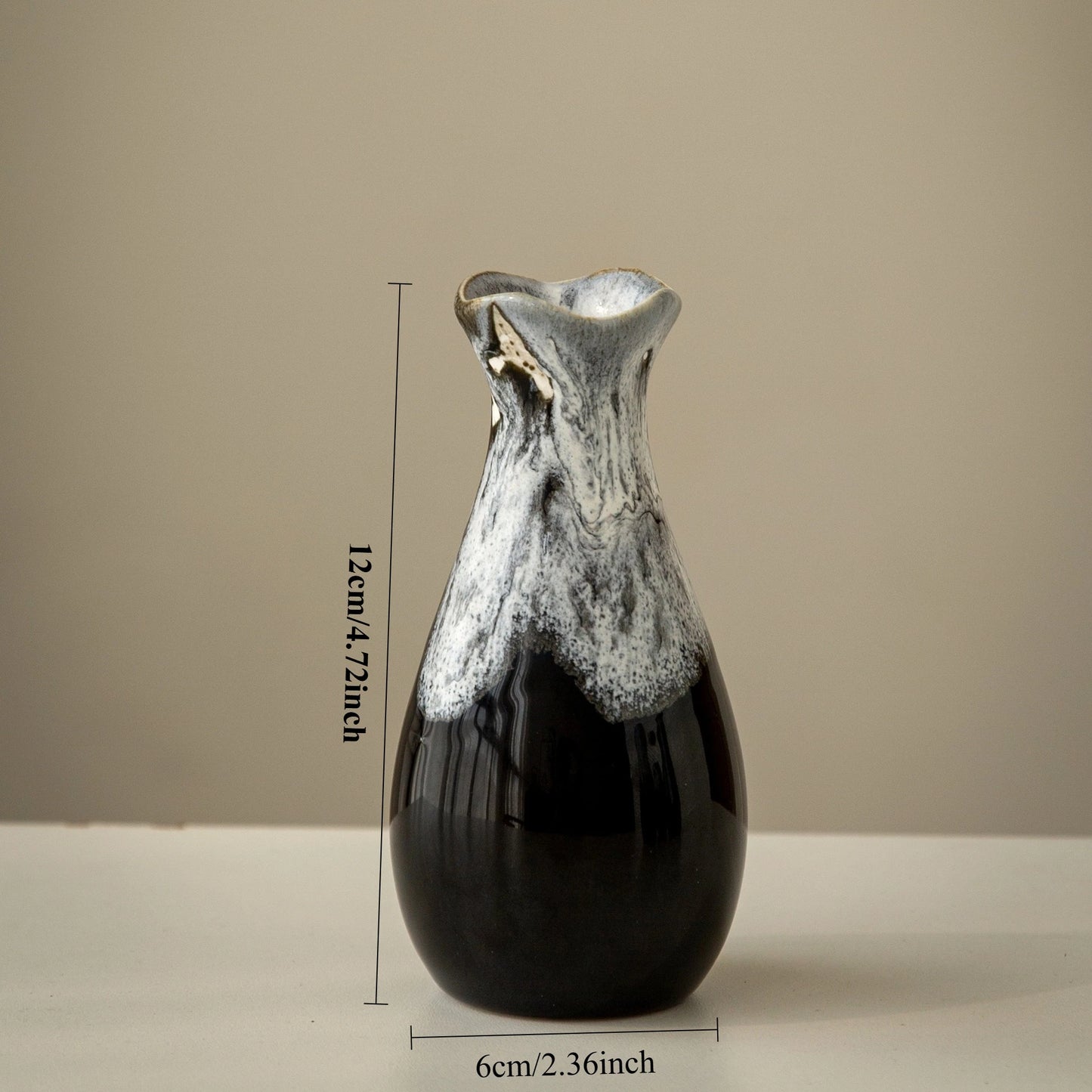 Japanese Kiln-Glazed Ceramic Vase — Handmade Retro Flower Arrangement Vase for Living Room & Foyer