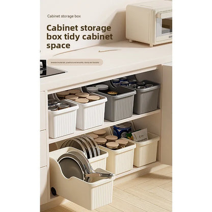 Under-Cabinet Kitchen Storage Box — Diagonal Seasoning & Sundries Organizer with or without Wheels