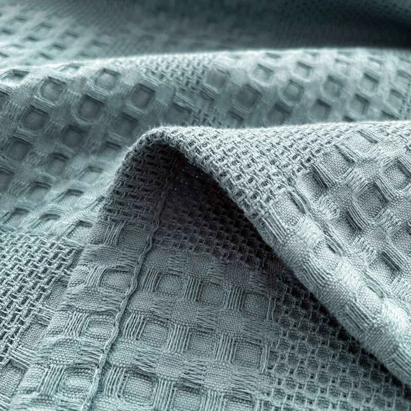 100% Cotton Waffle Knit Throw Blanket — Soft Breathable Sofa & Bed Throw