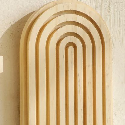 Boho Geometric Wooden Wall Shelf — Natural Finish Plant & Decorative Display Shelf, Single or 2-Layer