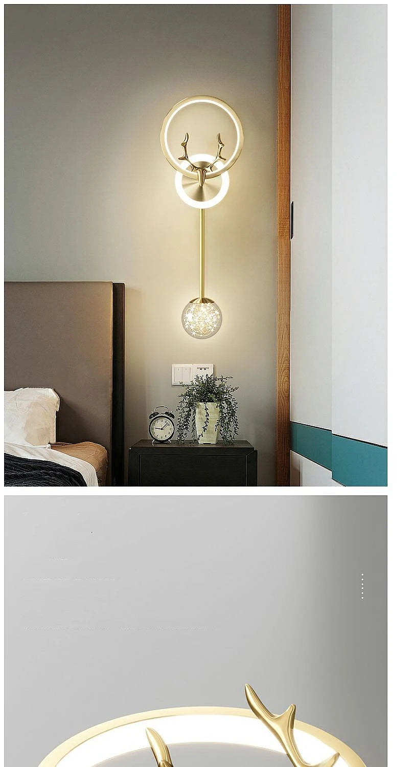 Modern 3-Light Glass Wall Lamp — Touch Switch LED Sconce for Living Room, Bedroom & Dining