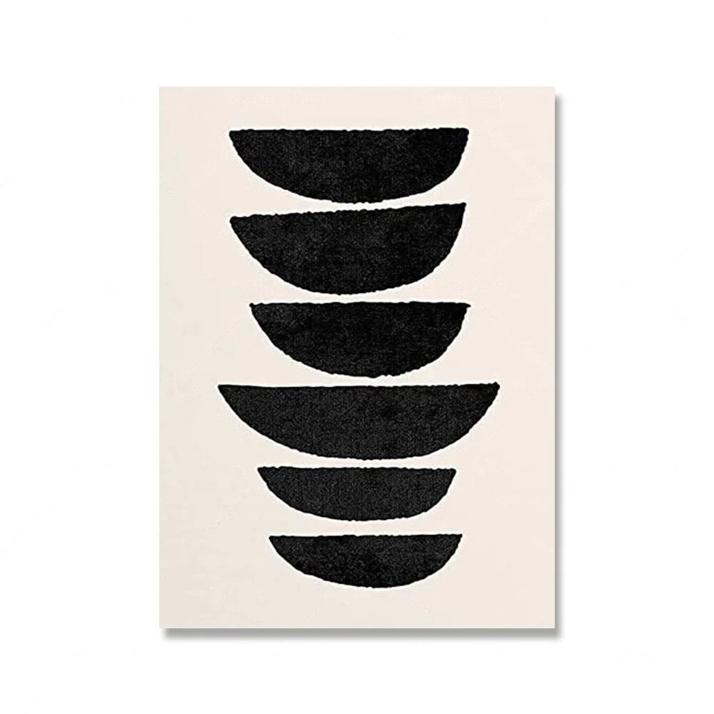 Mid-Century Abstract Black Arches Canvas Wall Art — Unframed HD Print for Living Room & Bedroom