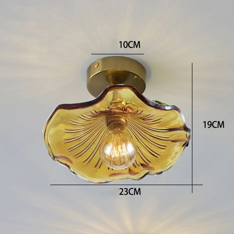 Art Deco Copper Glass Pendant Light — Colorful Edison Ceiling Chandelier for Bedroom, Living Room & Bar
