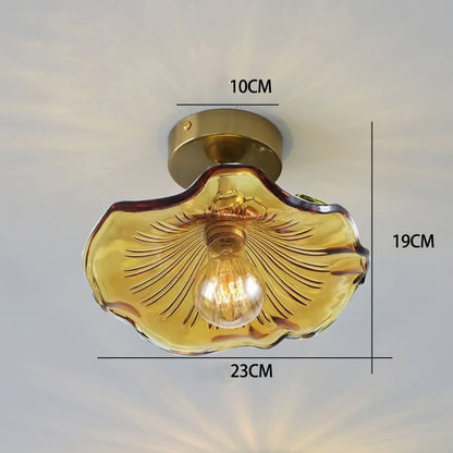 Art Deco Copper Glass Pendant Light — Colorful Edison Ceiling Chandelier for Bedroom, Living Room & Bar