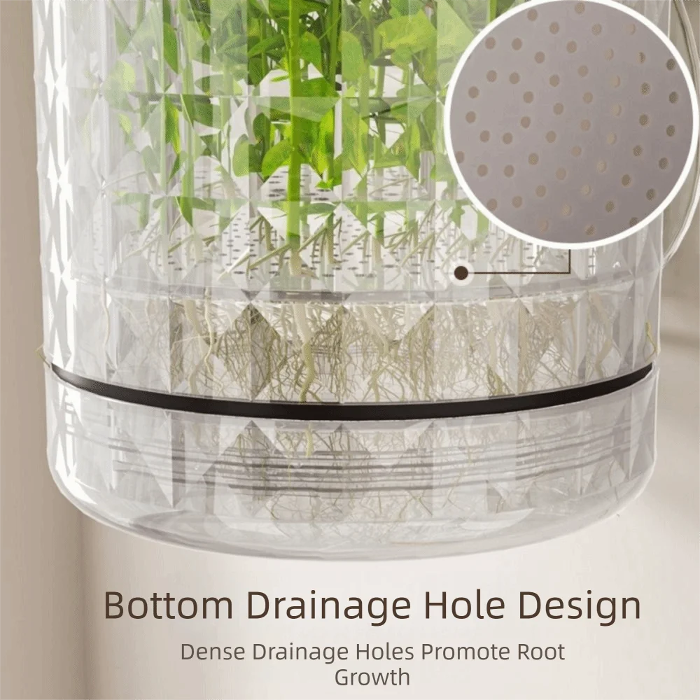 Self-Adhesive Wall Planter — Double Layer Hydroponic Hanging Flower Pot for Indoor Walls