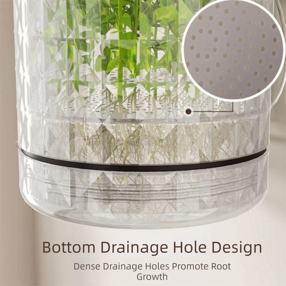 Self-Adhesive Wall Planter — Double Layer Hydroponic Hanging Flower Pot for Indoor Walls