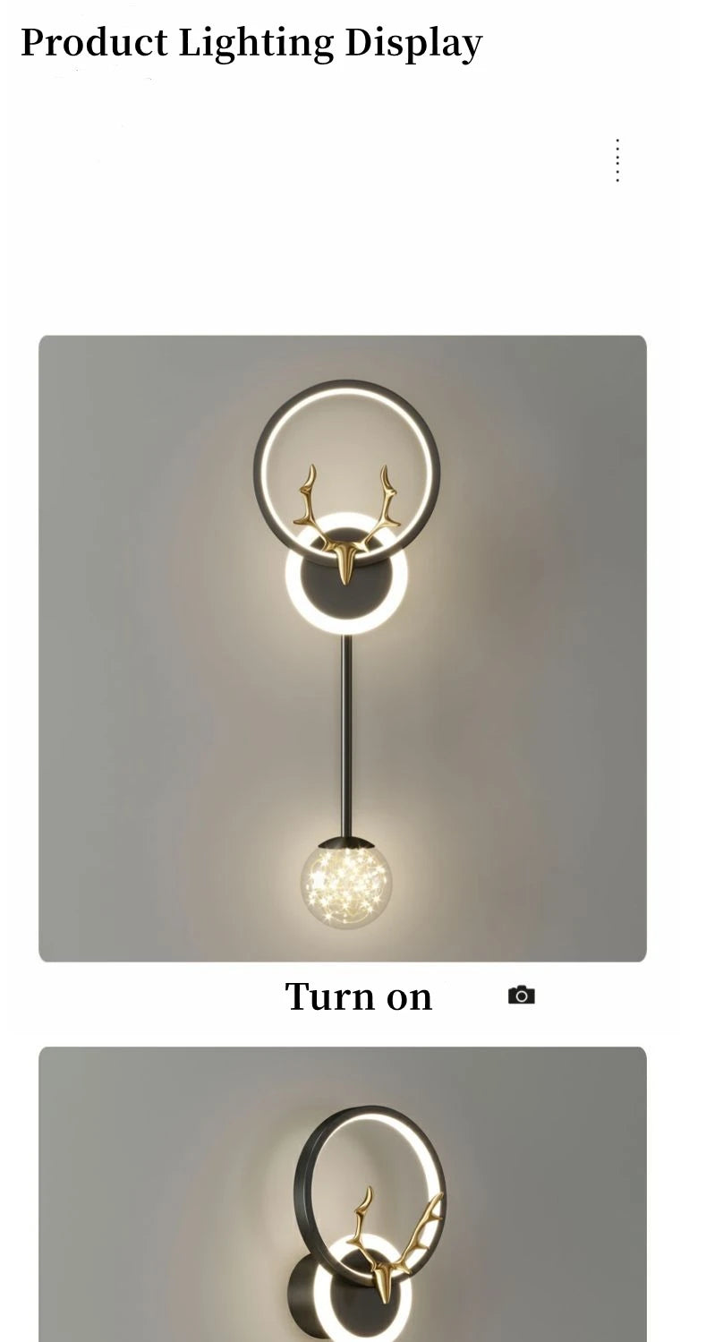 Modern 3-Light Glass Wall Lamp — Touch Switch LED Sconce for Living Room, Bedroom & Dining