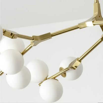 Modern Glass Ball Branch Chandelier — LED Ceiling Light for Living Room & Dining Room