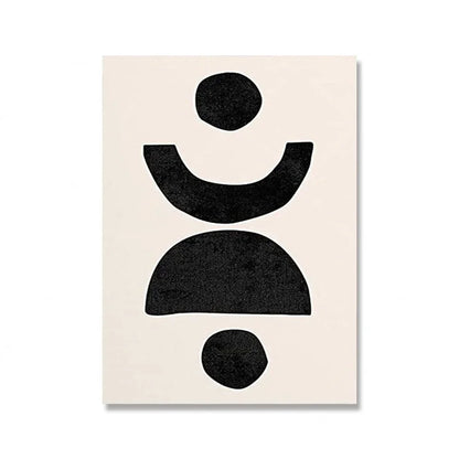 Mid-Century Abstract Black Arches Canvas Wall Art — Unframed HD Print for Living Room & Bedroom