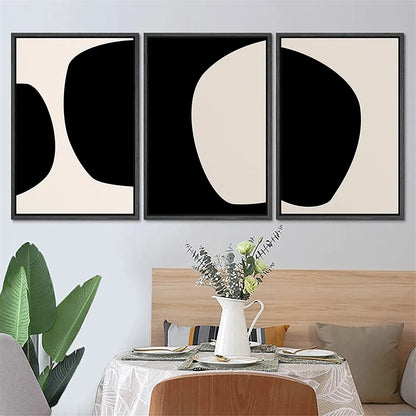 Mid-Century Abstract Black Arches Canvas Wall Art — Unframed HD Print for Living Room & Bedroom