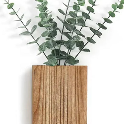 Wooden Wall Planter — Handcrafted Pine Hanging Vase for Flowers & Greenery | Modern Farmhouse Decor
