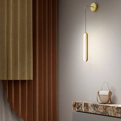 Modern Iron LED Wall Lamp — 3-Color Temperature Bedside & TV Background Light in Black or Gold