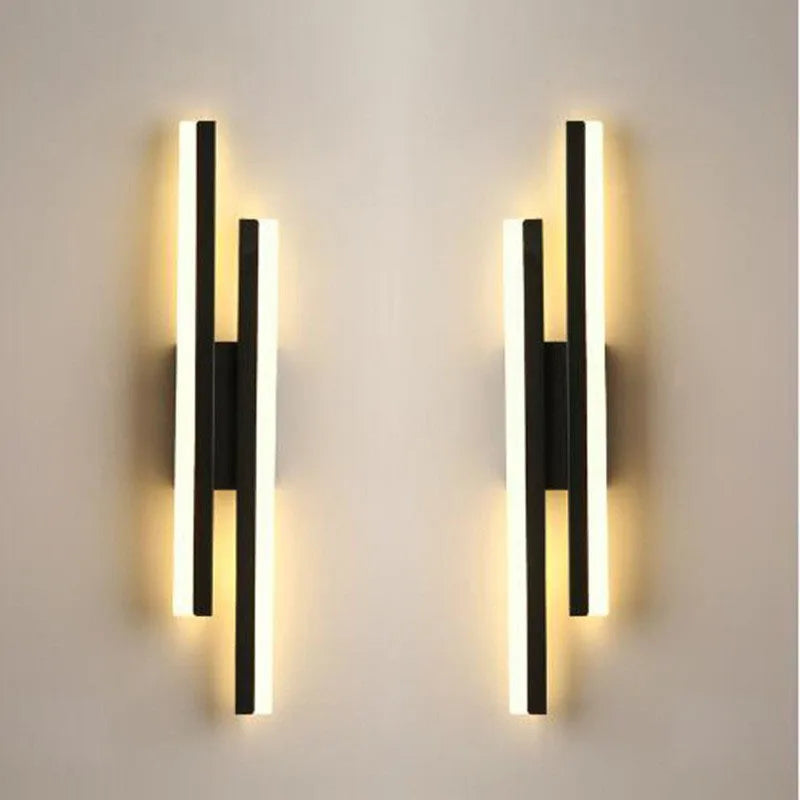 Nordic Dimmable LED Wall Sconce — 3-Color Iron & Acrylic Bedside Lamp in Black or Gold, Left or Right