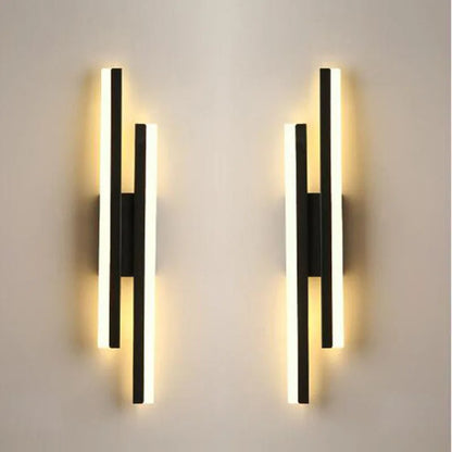 Nordic Dimmable LED Wall Sconce — 3-Color Iron & Acrylic Bedside Lamp in Black or Gold, Left or Right