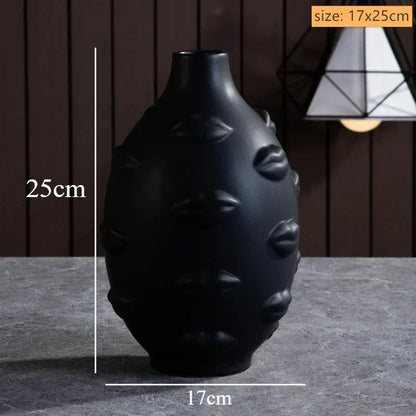 Ceramic Human Face Sculpture Vase — Handmade Nordic Art Flower Pot & Candlestick for Home Decor