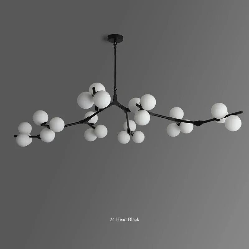 Modern Glass Ball Branch Chandelier — LED Ceiling Light for Living Room & Dining Room