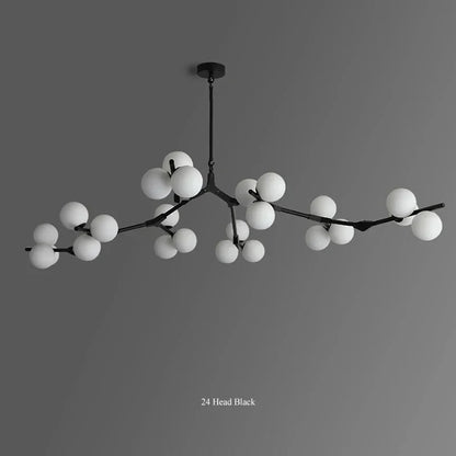 Modern Glass Ball Branch Chandelier — LED Ceiling Light for Living Room & Dining Room