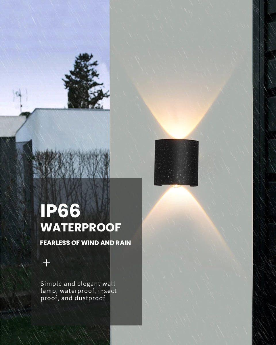 2W LED Wall Lamp — Waterproof Indoor & Outdoor Wall Light in White or Black, 3 Color Temperatures