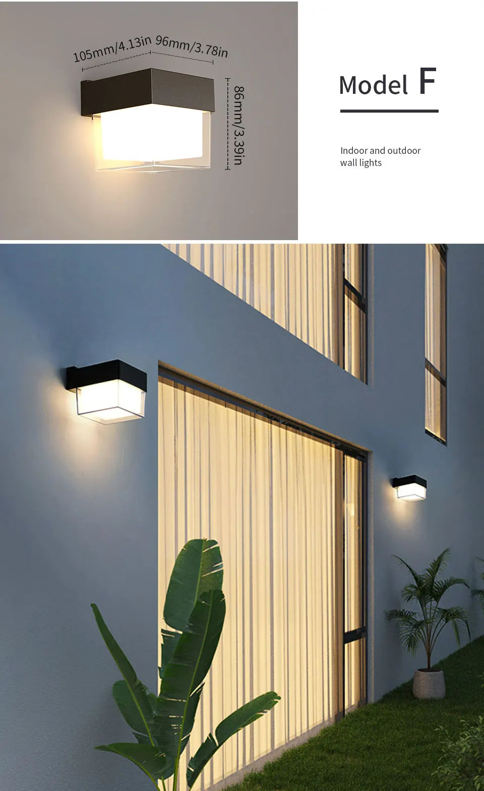 LED Outdoor Wall Lamp with Optional Radar Motion Sensor — IP55 Waterproof in 7 Models & 2 Color Temperatures