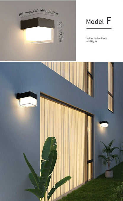 LED Outdoor Wall Lamp with Optional Radar Motion Sensor — IP55 Waterproof in 7 Models & 2 Color Temperatures