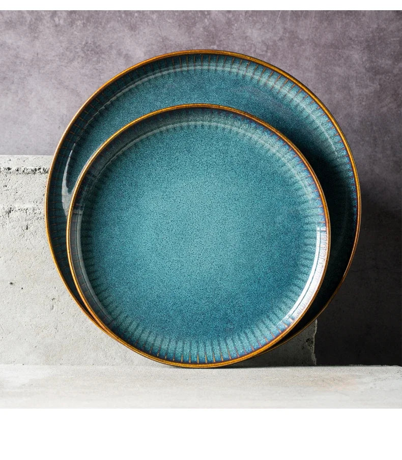 Nordic Kiln Glazed Ceramic Bowl & Plate Collection — Handcrafted Tableware in 10 Styles
