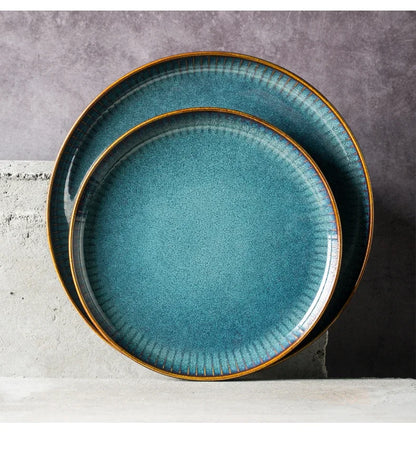 Nordic Kiln Glazed Ceramic Bowl & Plate Collection — Handcrafted Tableware in 10 Styles