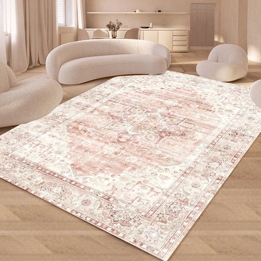 Vintage Boho Area Rug — Soft Non-Slip Machine Washable Indoor Carpet in 3 Sizes