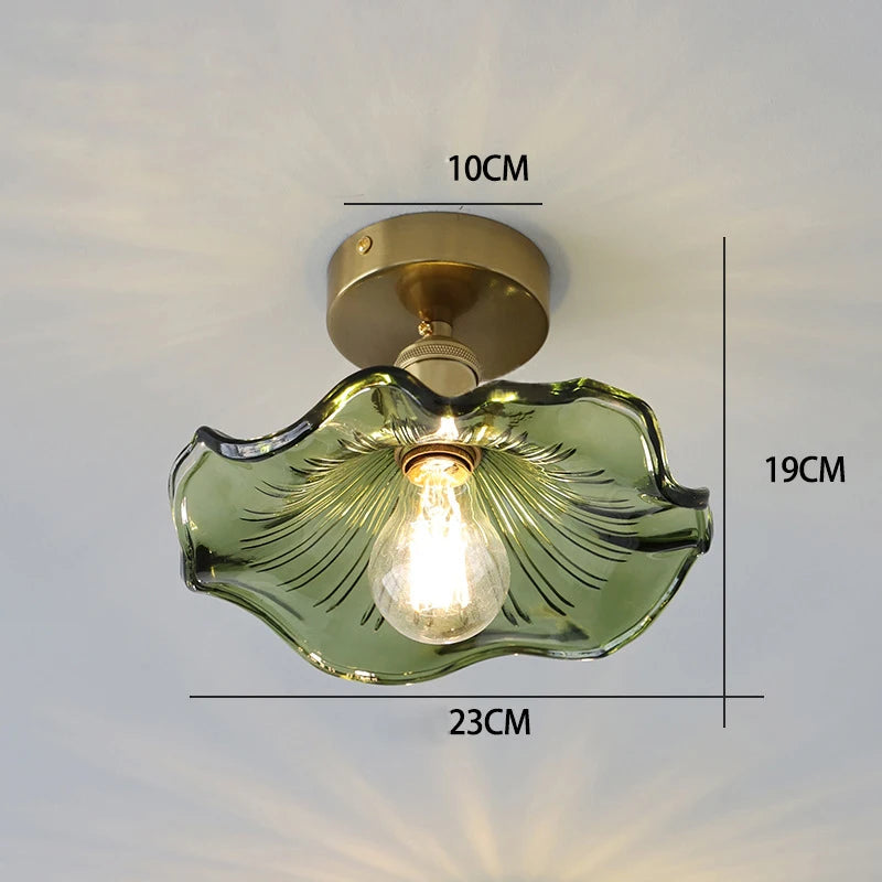 Art Deco Copper Glass Pendant Light — Colorful Edison Ceiling Chandelier for Bedroom, Living Room & Bar