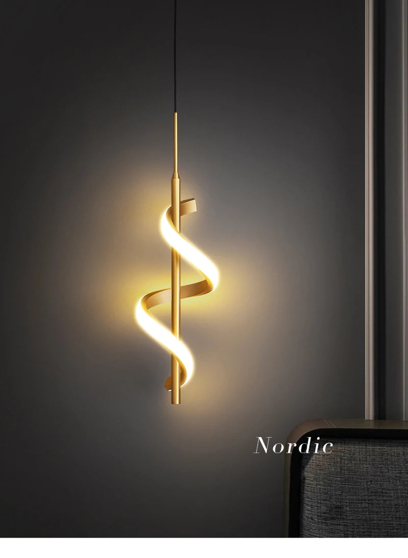 Nordic Copper LED Wall Sconce — 3-Color Switchable Bedside & Living Room Lamp in Black or Gold, 2 Styles