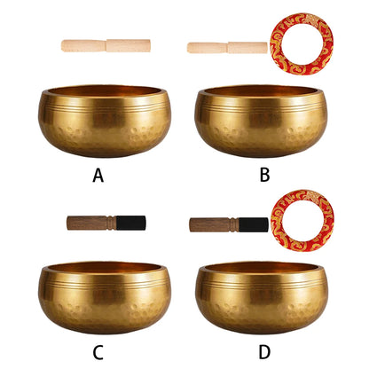 Tibetan Singing Bowl Set — Hand-Hammered Meditation Bowl for Yoga, Chakra & Stress Relief