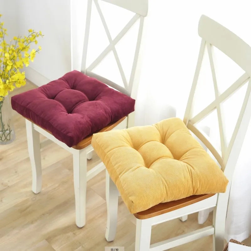 Corduroy Floor Meditation Cushion — Thick Tufted Square Yoga Seat Pillow