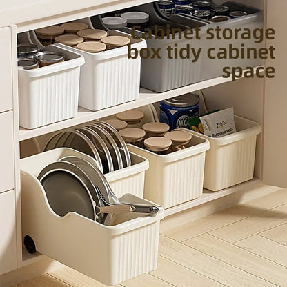 Under-Cabinet Kitchen Storage Box — Diagonal Seasoning & Sundries Organizer with or without Wheels