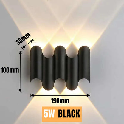 IP65 Waterproof LED Wall Lamp — Up & Down Outdoor & Indoor Light in 3W, 5W or 7W, Black or Gold