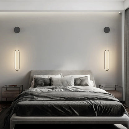 Modern Iron LED Wall Lamp — 3-Color Temperature Bedside & TV Background Light in Black or Gold